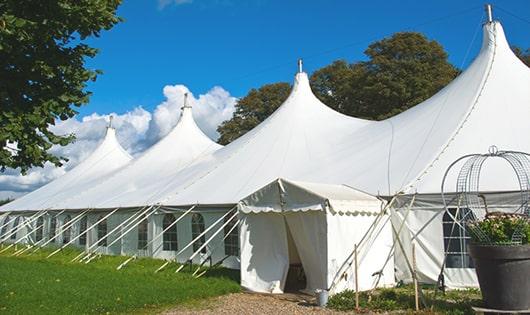 multiple portable toilets for large-scale outdoor events, ensuring availability for all guests in Chatsworth