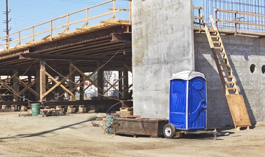 convenient bathroom options on a job site